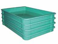 Stacking Containers Ideal for forgings, machined parts, stampings, ceramics, rubber, and other hot parts emerging from molds or processing machines Easily cleaned in hot water or steam with standard