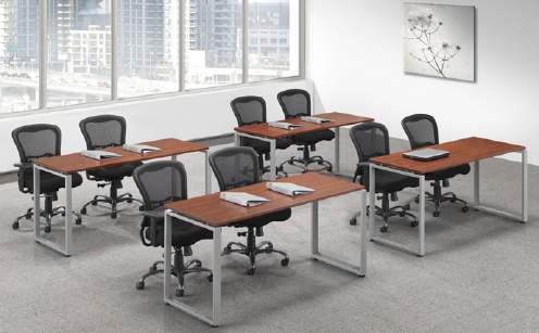 See page 73 for Pace Mid Back Synchro-Tilt seating 6 Person Workstation