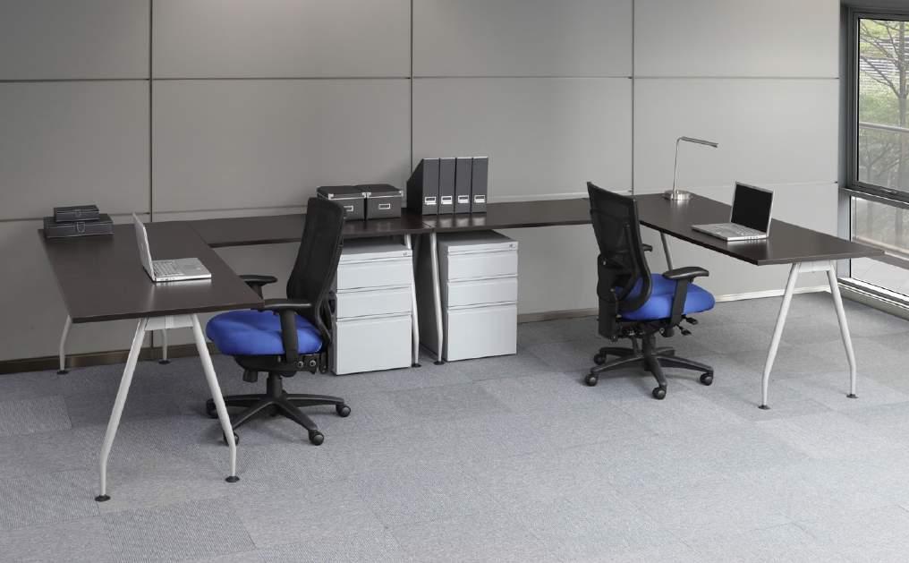 CoolMesh Executive High Back seating Workstation Shown: PLT-3072(2), PLT-2448(2),