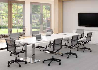 PL Laminate Conference t a b l e s + p r e s e n t a t i o n Attractive and durable laminate surfaces with PVC DuraEdge detail make these conference tables perfect for any application. Standard 29.