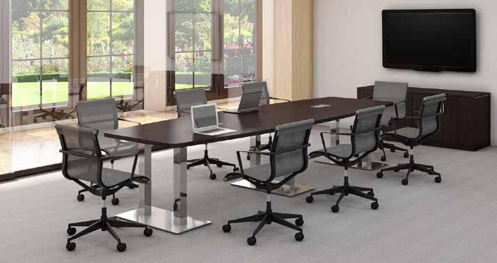 See page 78 for Alto Mesh Mid Back chair. A A C C Brushed Metal Base Conference Table PL237Half(2), PLTBTB32ABRH(3) $1915. See page 78 for Alto Mesh Mid Back chair.