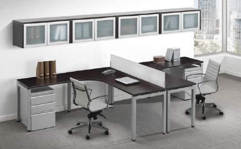 Add for Acrylic Panels: PLT-PSAS-5424(2), $620 See page 81 for Jazz Medium Back seating 2 Person Workstation Shown: