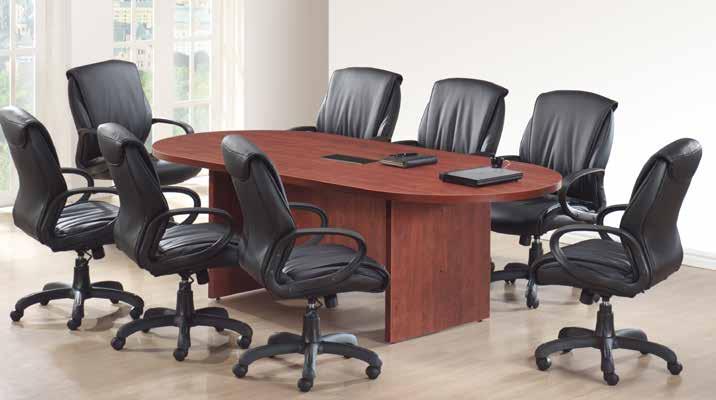 1 1 /2" Thick Top and 3 mil PVC Dura Edge A A. Racetrack Conference Table shown in Cherry. PL1368G $697.