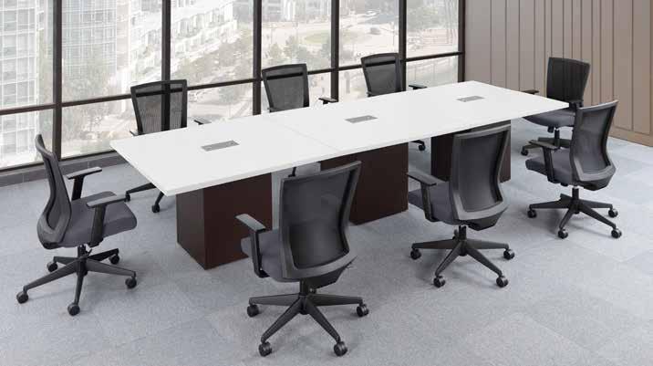 base. A. Eased Edge Square Laminate Conference Table with Cube Base PL139T/PLCUBE20 48"W x 48"D x 29.5 H $514 B B.