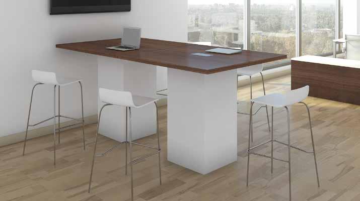 PL Laminate Conference t a b l e s + p r e s e n t a t i o n Available Top Finishes Espresso Modern Walnut White Available 40 High Cube Base Finishes For Contrasting Tables, NEW you must specify