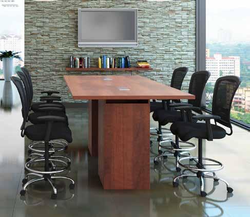 Newport Gray A C C Cafe Height Cube Base Conference Table PL139TModernWalnut(2)/PLCUBE2040White(2) $1078. See page 91 for Chime Guest Seating. C. Eased Edge Square Laminate Conference Table with 40 High Cube Base PL139T/PLCUBE2040 48"W x 48"D x 41 H $539 D.