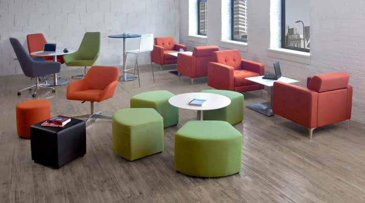 SEATING Reception ANSI & BIFMA COMPLIANT Chamber Series Chairs Features a wide open architecture, mid-century modern design and outstanding comfort.