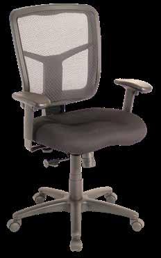SEATING CoolMesh ANSI & BIFMA COMPLIANT Staccato CoolMesh Synchro Tilt High Back With Adjustable Arms and Seat Slider Model No. 7701SNS/7700F $510 With black nylon base.