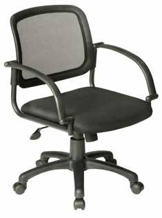 8821 $199 Available in Black Mesh with Black Fabric seat. Swivel tilt mechanism, fixed back and arms, pneumatic height adjustment.