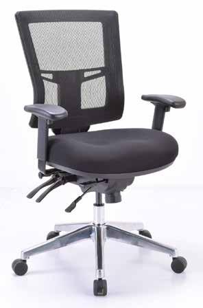 ANSI & BIFMA COMPLIANT Big & Tall SEATING Presto Multi-Function Executive Mid Back with Ratchet Back Adjustment and Arms Model No.