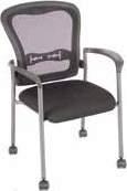 Pace Stacking Guest Chair with Casters Model No. 7804TG/27/2800 $304 Available in Black Mesh Back with Black #5806 Fabric Seat.