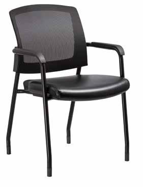 Curvilinear frame, seat and back for a modern upscale designer look. Coronet Stacking Chair with Arms Model No.