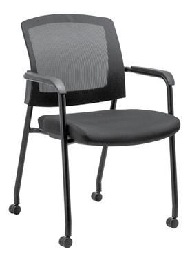 3129G $189 Available in Black Frame with Black Mesh and Black Leathertek. Stacks 4 high Stacks 4 high Coronet Stacking Chair with Arms and Casters Model No.