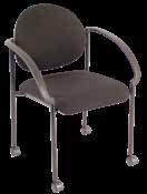 Optional Soft Wheel Casters 64332 $70 Stacks 4 high Capri Stackable Guest Chair with Arms and Casters Model No. 2894TG/27/2800 $214 Available in Black #C510 Fabric with Titanium Frame.