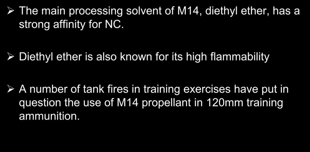 Introduction The main processing solvent of M14, diethyl ether, has a strong affinity for NC.