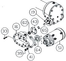 Check bearings (item #24 ) and thrust washers (item #68 ) for signs of wear, replace if necessary. Remove old bearings and press new bearings into place.