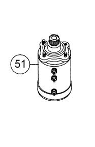 Check pinion gear on motor for signs of wear. If necessary replace motor (item #51). 13.