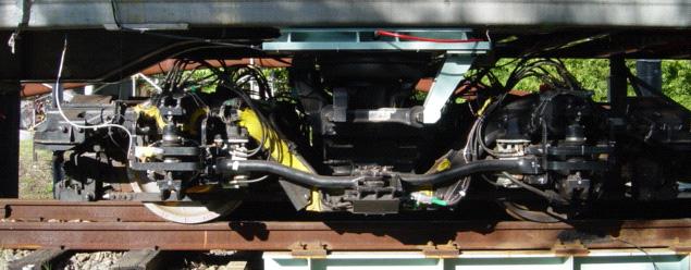 Figure 3: External view of assist steering system test truck. Figure 4: Locomotive train and car-body for running tests.