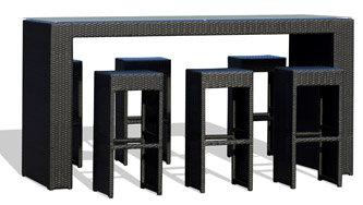 BAR FURNITURE Aluminium PE wicker bar stool 42x48x112cm H1703