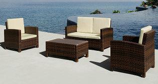 SETS H1509 Textilene Upholstered Outdoor Lounge Set SET = 2x Single Sofa, 1 x Sofa + 1x Table Single Sofa