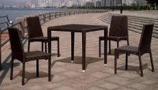 chairs / 40 HC PE wicker Outdoor Dining Set H1066 Armchair 46x58x90cm