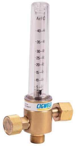 The 201711 Flowmeter has been designed for MIG, Short Arc and Spray Arc applications and is calibrated for 10 to 40 lpm. The metering bobbin is stainless steel. Part No.