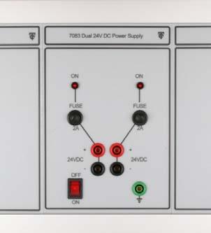 A mains power switch, residual current circuit breaker with over-current protection (RCBO), and under console lighting switch are included. Mains input and lighting supply lines are filtered.