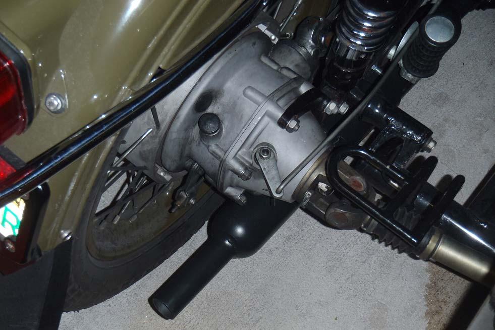 the chrome Ural transition pipe is much more pleasing, as it