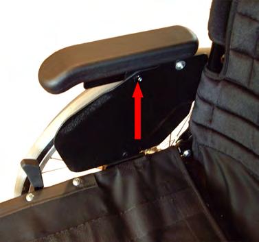 The anti-tip can be swung away by pushing down (1) the anti-tip and turning (2) it in under the seat. When folding out the anti-tip make sure it locks in the slots (3).