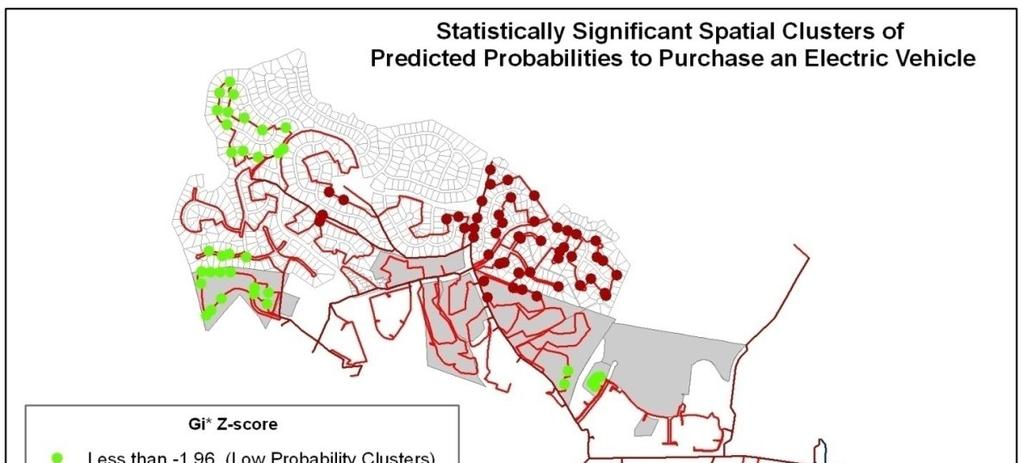 The observed spatial clustering of the