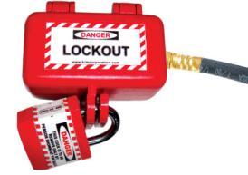 KRM LOTO-MINI PNEUMATIC LOCKOUT Material ABS with printed label Locking slots Three hole to place the Lock Size length 90 mm,