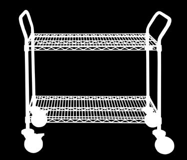 Wire Carts Wire Utility Carts: 2 U-handle/posts 40 H. 2 or 3 wire shelves. Chrome Finish: Heavy nickel plating with hard chromium finish excellent for dry storage hospital applications.