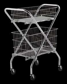 Only top basket has file supports, Bottom basket for boxes. Assembly required. Nominal Size WT DESCRIPTION MODEL # (lbs.) 32 x 20 x 37 42 Complete Cart. 1-11, 1-7 Basket.