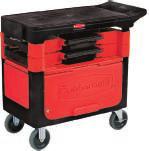 Total cart capacity is 450-lbs. (including drawers). Four removable parts boxes for assorted parts and hardware. Two storage drawers hold supplies.