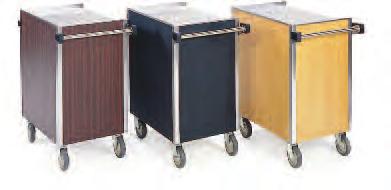 holds up to four standard 15 x 20 (381 x 508) bus boxes inside and one on the top for increased capacity Durable stainless steel rod ledges are specially