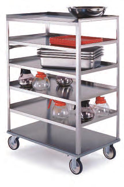 MOVING FOODSERVICE FORWARD 2 MEDIUM DUTY 500 lbs 230 kg MUlTI-shElF CARTs STAiNLESS STEEL Multiple shelves increase efficiency and maintain organization.