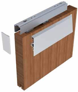 HELM accessories Clip-on pelmet Aluminium (stainless steel finish anodised) The pelmet is installed on one side in side mounted or on both sides in soffit mounted installations.