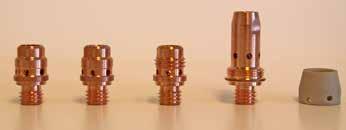 as it will receive less radiant heat from the arc. That is why we recommend CuCrZr (copper. chromium. zircorium) contact tips which are considerably harder and less sensitive to high temperatures.
