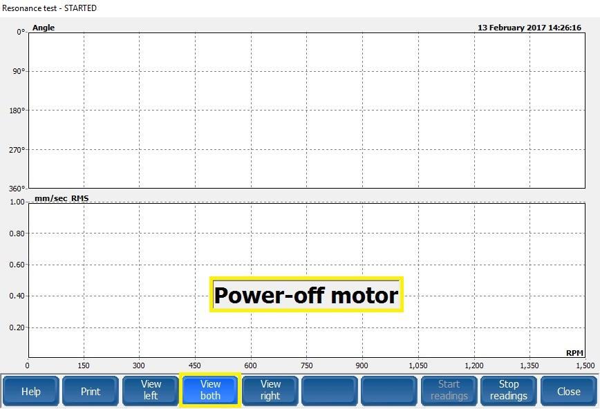 4. When Power-off motor appear, stop the motor by turning