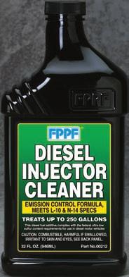 ULTRA LOW SULFUR DIESEL DIESEL INJECTOR CLEANER QUALITY Emission Control Formula Diesel Injector Cleaner is a highly concentrated multi-functional formula of detergents, sludge and varnish removers,
