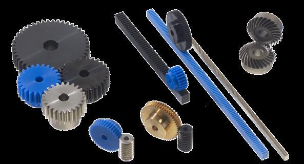 Gears & Racks Spur gears in steel, stainless steel, copper alloy and plastic Hardened teeth, sintered
