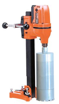 DIAMOND CORE DRILLING MACHINES Can drill at any angle from 0 to 45 degrees. Can be anchored for use with up to 120mm bits. High output motor for faster drilling.