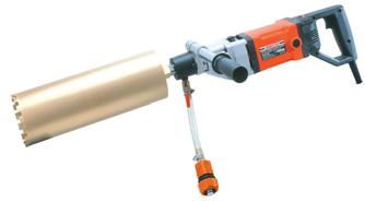 WET+DRY DIAMOND CORE DRILL The DM80 is an extremely versatile and useful hand-held diamond core drill. It is very easy to handle since it weighs only 3.8kg.