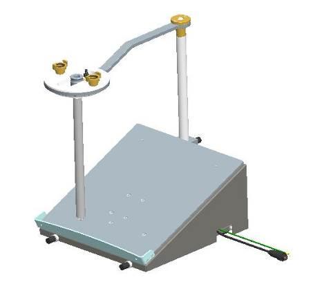 Vibration trolley (optional) The vibration trolley can be built into the OptiCenter instead of the powder cone. The power connection for the vibrator and the grounding are identical for both devices.