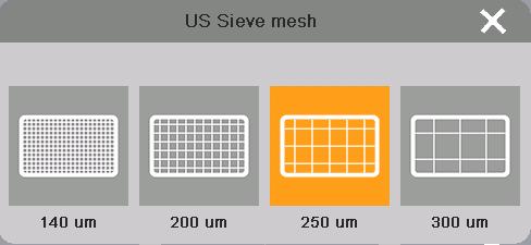 2. The selected mesh size remains active until the system is switched on