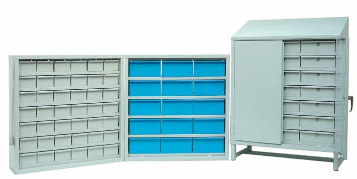 171 172 System B Drawer Cabinets High density small parts storage system with optional locks and doors for