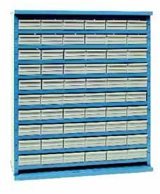440mm 30 drawers - 675mm high 15 drawers - 535mm high 8 drawers - 535mm high Steel construction throughout All cabinets 895mm wide.