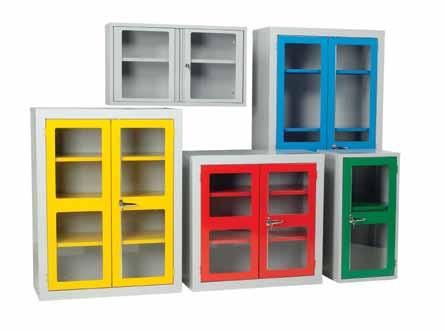 not included) Identification labelling Floor-standing Cabinets Strong welded 20swg steel construction. Shelves adjustable to 25mm pitch Lever lock handles with 2 rods locking top and bottom, 2 keys.