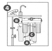 Most sinks have pre-drilled 1-inch (35 or 38mm) diameter holes that may be used for faucet. a) Line bottom of sink with newspaper to prevent metal shavings, parts, or tools from falling down drain.