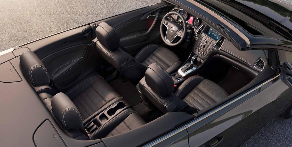 INTERIOR Cascada Premium interior shown in Jet Black with Jet Black accents. ALL-SEASON CONVERTIBLE Designed from the outset as a true four-passenger convertible, Cascada offers spacious seating.